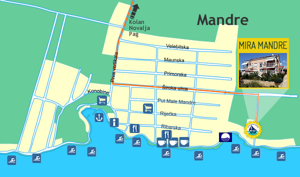 Zemljevid mesta Mandre